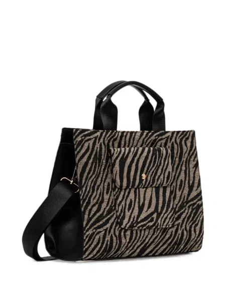 Geantă shopper Morgan cu imagine cu model zebră negru