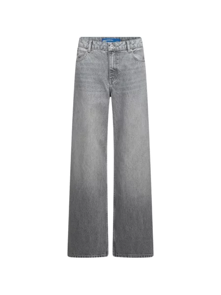 Blugi cu picior larg Karl Lagerfeld Jeans cu talie joasă gri
