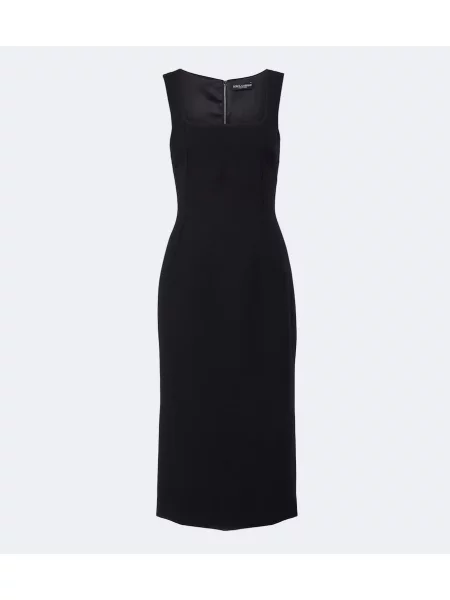 Rochie midi Dolce&gabbana de lână negru