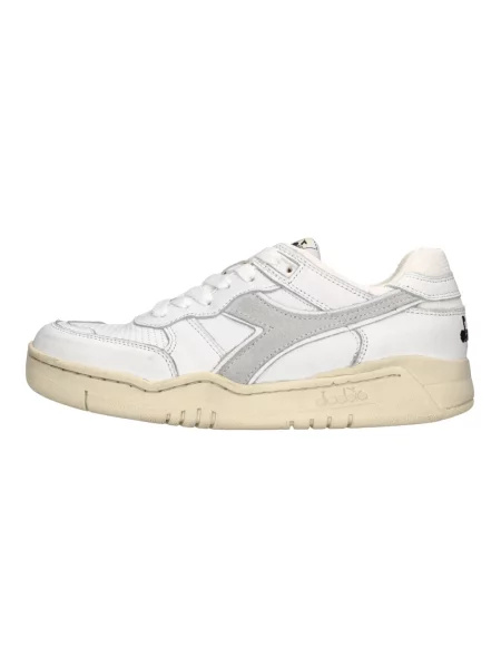Sneakersy Diadora skórzane z przetarciami białe