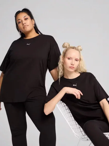 Футболка PUMA ESS RELAXED бавовна/перероблена чорний