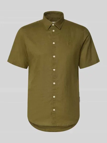 Koszula casualowa o kroju slim fit z mieszanki lnu i bawełny model AKSEL' Casual Friday