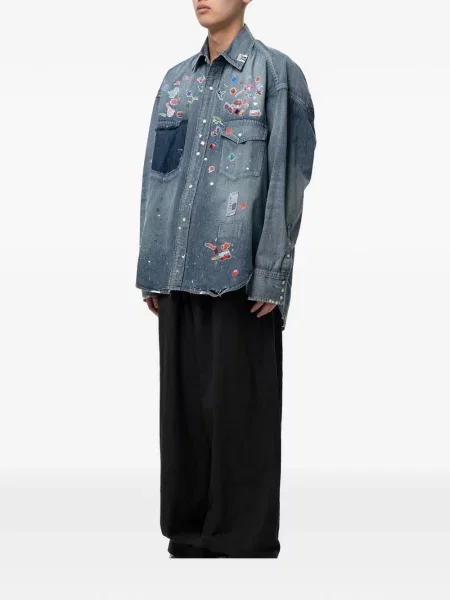 Cămașă Maison Mihara Yasuhiro cu imagine albastru