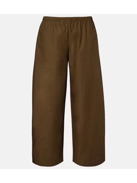 Pantaloni Khaite din poplin verde