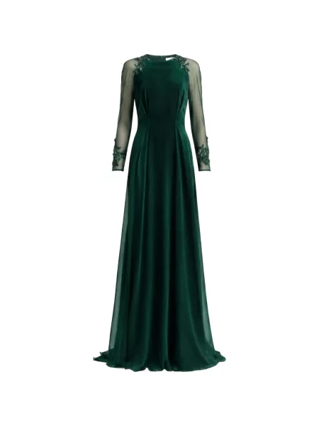 Rochie Gemy Maalouf cu mărgele verde