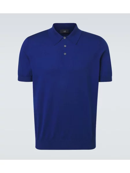 Polo Dunhill de mătase albastru