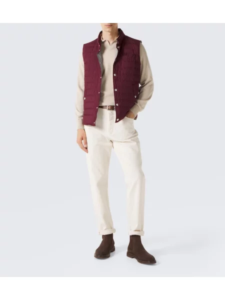 Tricou polo Brunello Cucinelli din cașmir bej