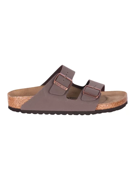 Klapki Birkenstock zamszowe brązowe