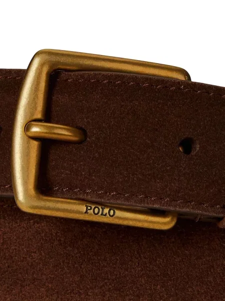 Замшевый ремень Polo Ralph Lauren с ремешками коричневый