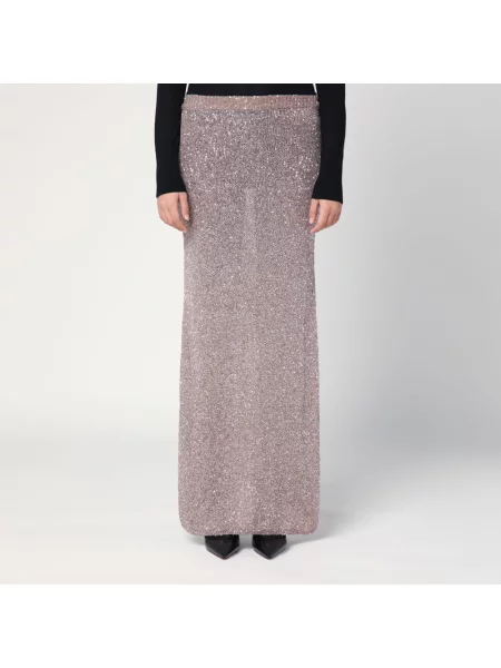 Lniana długa spódnica maxi Balenciaga brązowa