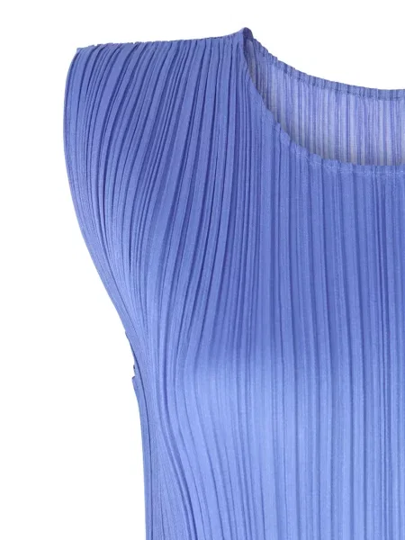 Plisirana odgovarati midi haljina Pleats Please Issey Miyake iznad koljena plava