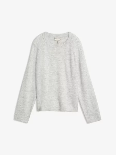 Szeroki sweter z cienkiej dzianiny szary