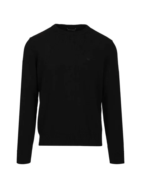 Pulover Emporio Armani cu broderie negru