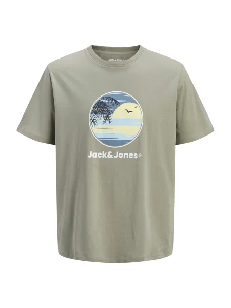 Jack & Jones Plus Póló JJPERRY kék / sárga szürke