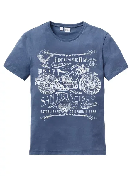 T-shirt z czystej bawełny niebieska