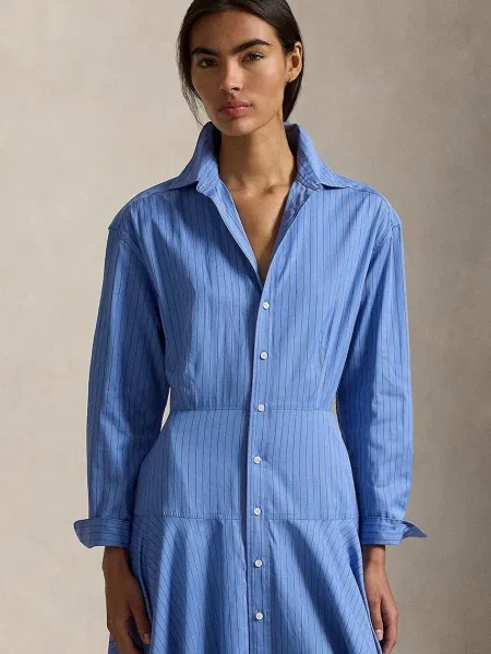 Šaty Polo Ralph Lauren midi modrá