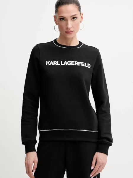 Karl Lagerfeld bluză femei cu imprimeu negru