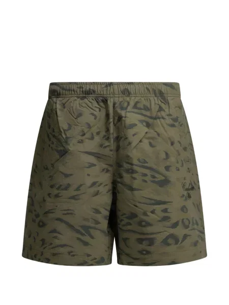 Pantaloni scurți Carhartt Wip cu imagine cu model leopard verde