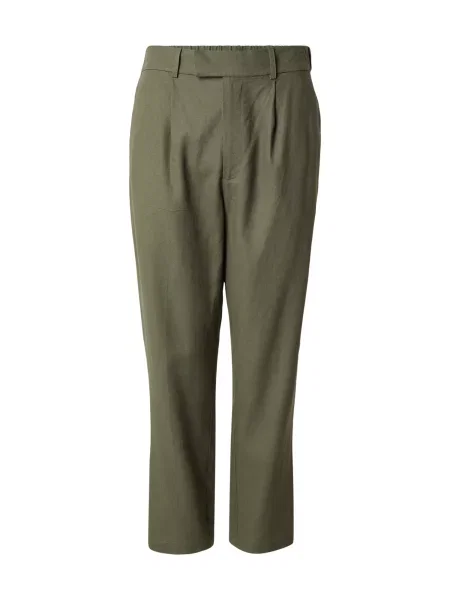 DAN FOX APPAREL Pantaloni cu dungă Kadir' verde