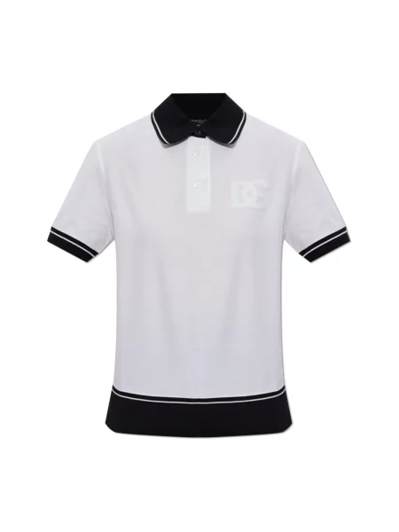 Koszulka polo Dolce And Gabbana z logo biała