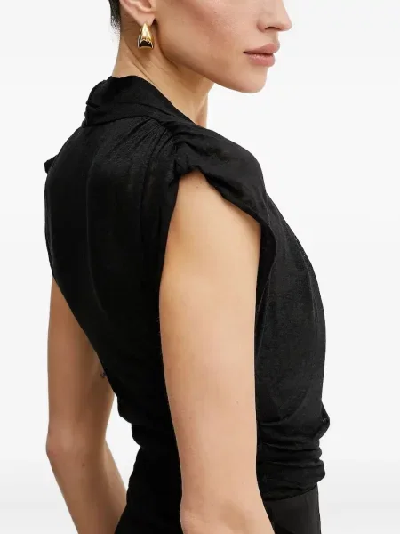 Rochie midi Pinko drapată până la genunchi de costum negru