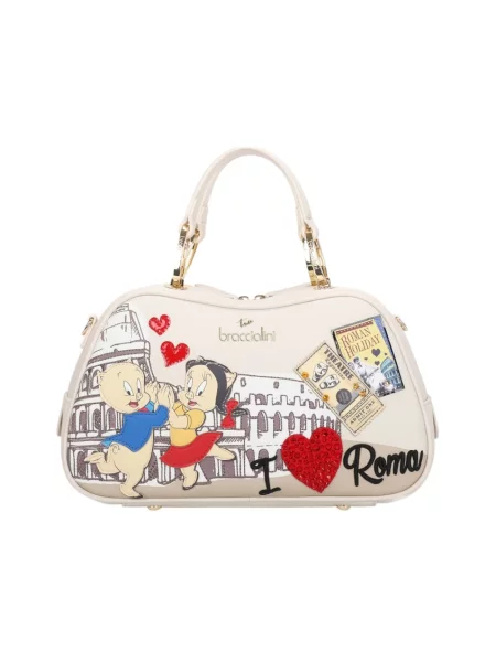 Torebka skórzana Braccialini skórzana beżowa