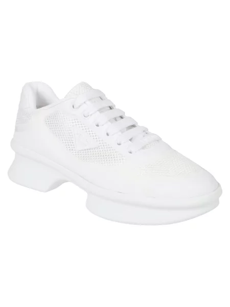 Sneakersy Prada sznurowane z siateczką białe