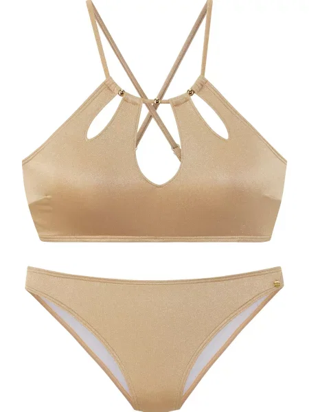 LASCANA Costum de baie două piese auriu