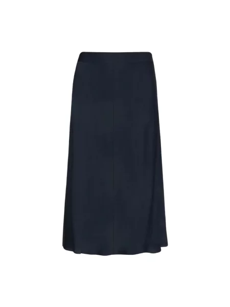 Spódnica midi Tommy Hilfiger z krepy do kolan niebieska