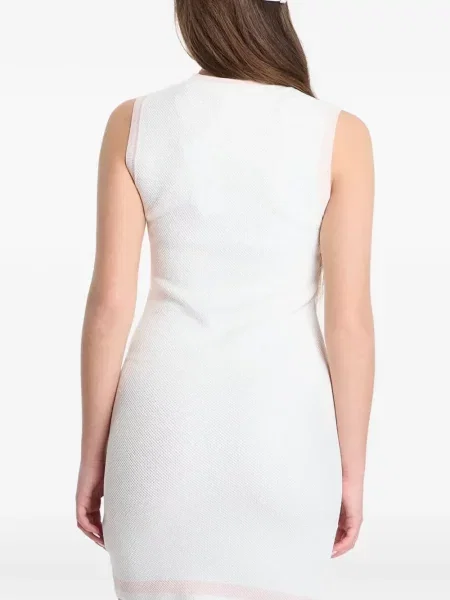 Rochie mini Guess fără mâneci tricotate alb