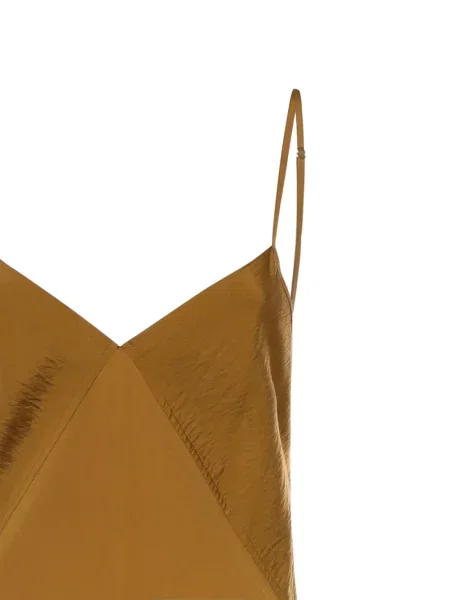 Rochie Pinko cu franjuri asimetrică maro