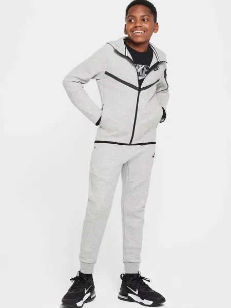 Nike melegítőfelső kapucnival gyerek pamuttal Sportswear Tech Fleece szürke