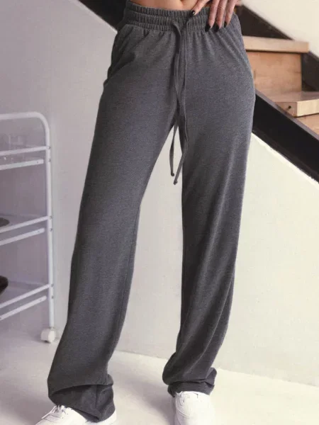 Брюки с высокой посадкой сірі