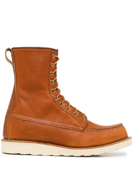 Cizme scurte Red Wing Shoes cu șireturi din dantelă roșu