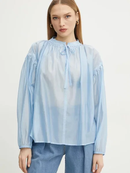 Блуза Ermanno Scervino с изчистен дизайн синьо