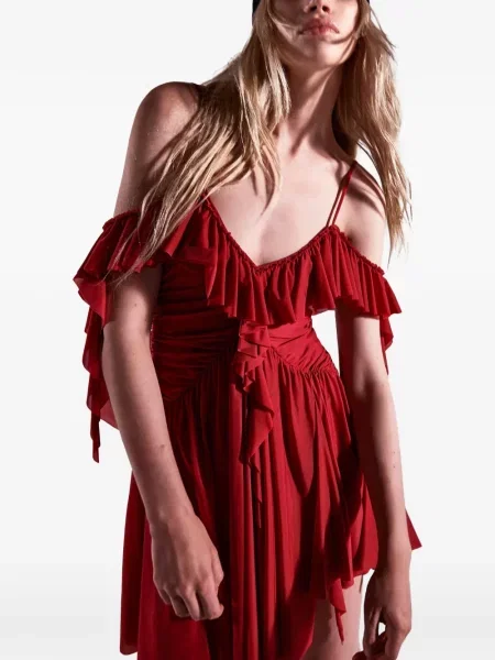 Rochie mini Aniye By cu volane roșu