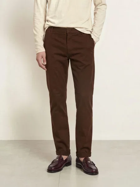 Dondup Chino Kalhoty Gaubert Regular Fit tmavě hnědá