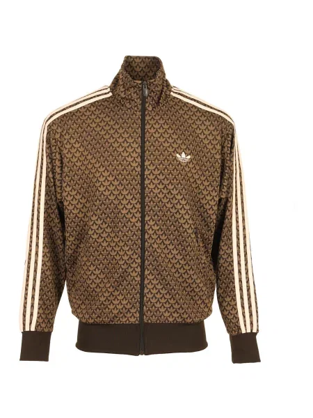 Mikina adidas Firebird Loose Monogram Track Top Aurora Coffee/ Earth Strata/ Sandy Pink XL hnědá