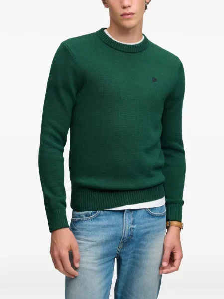 Пуловер Superdry бродиран зелено