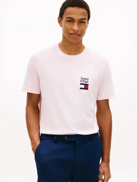 Tommy Hilfiger Koszulka Mężczyźni jednolity S różowy