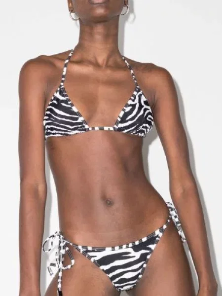Raštuotas bikini The Attico su zebro raštu juoda
