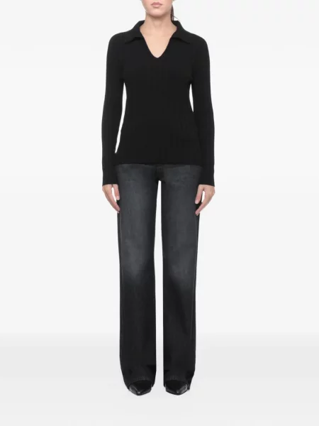Gulerat tricou polo D.exterior negru
