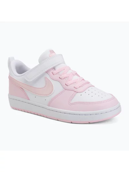 Încălțăminte pentru copii Nike Court Borough Low Recraft white/pink foam alb