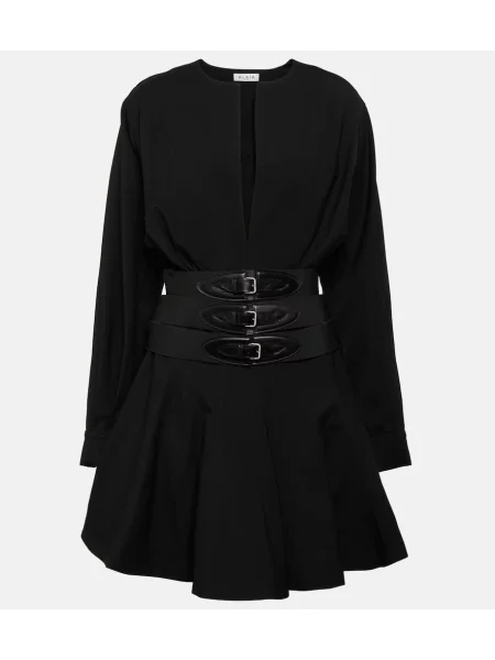 Cu centură rochie Alaïa de lână negru