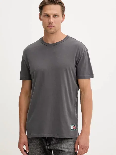 Tričko Tommy Jeans s potiskem šedá