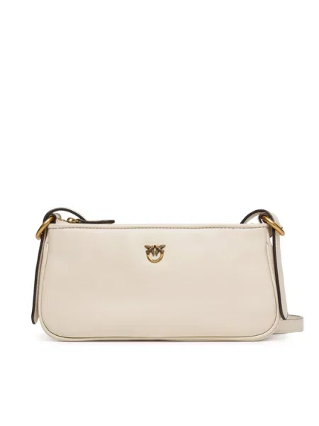 PINKO Τσάντα Half Moon Baguette Mini AI PLTT Εκρού