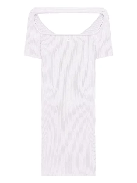 Rochie mini Courreges cu broderie de costum roz