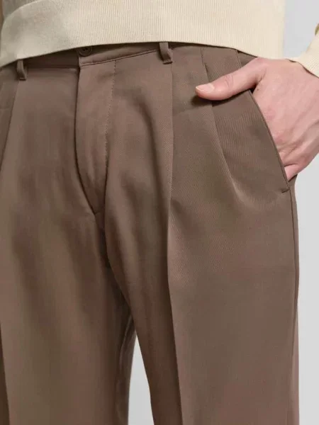 Spodnie materiałowe o kroju straight fit z mieszanki lyocellu model Leek' Drykorn