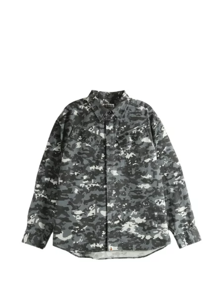 Cămașă A Bathing Ape® cu imagine cu model camuflaj negru