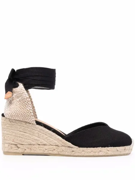 Espadrilky Castañer na klínovém podpatku černé